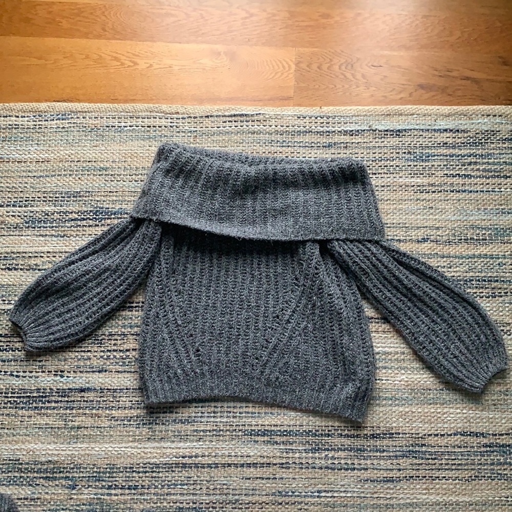 Grey Fashion Nova Off the Shoulder Sweater